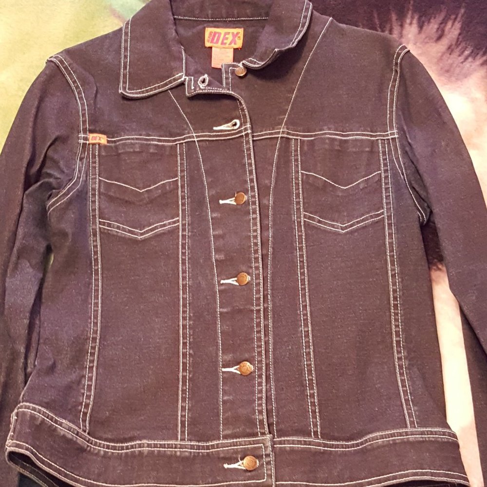 2/$20 Dex Stretch Denim Jacket, Dark Wash